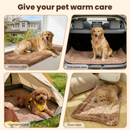 Couch Cover for Dogs Washable, Non-Slip Pet Couch Covers for Sofa, Fuzzy Dog Couch Cover Blanket, Thick, Soft, Plush Couch Cushion Covers for Sofa Protector (Coffee, 23.6" x 47.2"/60 x 120cm)