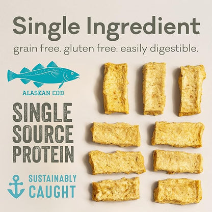 Polkadog Crunchy Alaskan Cod & Salmon Chips Variety 2-Pack – Single Ingredient Dog Treats – All Natural, Grain-Free, Lean Protein & Omega-3 Rich Snacks for Dogs – Made in USA - 2.75 oz (Pack of 2)