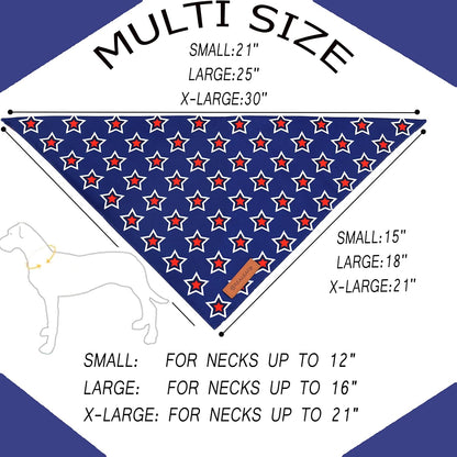 Realeaf American Flag Dog Bandanas 2 Pack, Triangle Reversible 4th of July Pet Scarf for Boy and Girl, Premium Durable Fabric, Patriotic Bandana for Small Medium Large and Extra Large Dogs (X-Large)