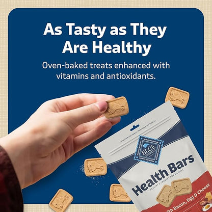 Blue Buffalo Health Bars Natural Crunchy Dog Treats TOGO Mini Biscuits Bacon Egg & Cheese