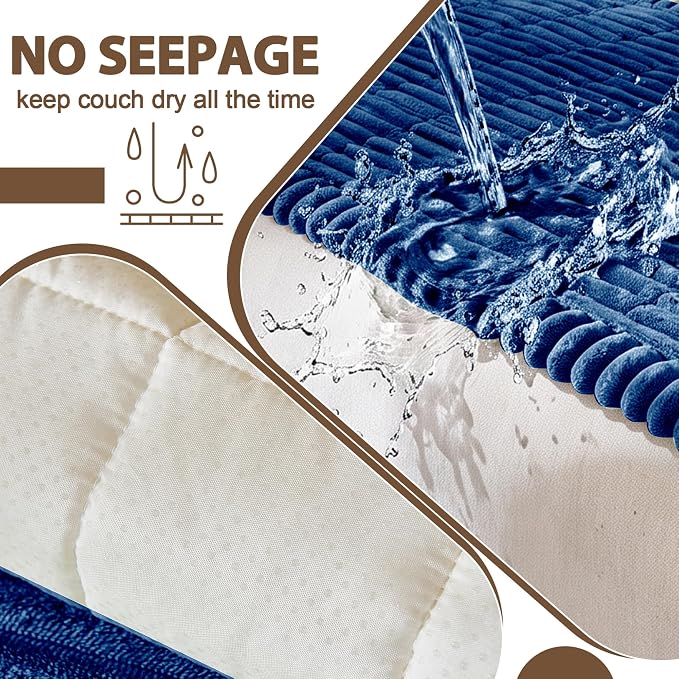 FUANGUI Waterproof Couch Cover Sofa Cover for Dogs and Pets Sofa Protector | Non-Slip Washable Fuzzy Soft Cat Bed Sofa Slipcover for 2-3 Cushion Couch Sofa Pet Friendly, Navy Blue, 27.6" x 82.7", 1 pcs