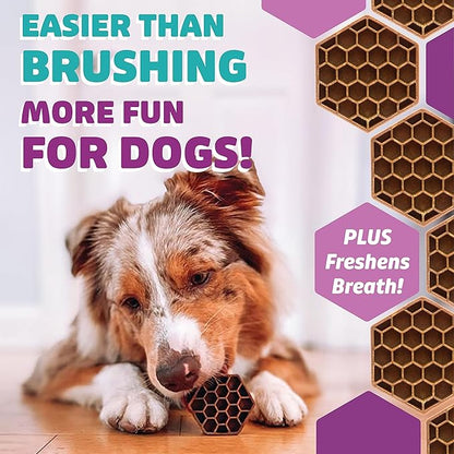 Yummy Combs Dog Dental Treats – Fish & Egg Protein – Vet VOHC Approved, Removes Tartar – A Daily Teeth Cleaning Treat for Large Dogs (15 Count)
