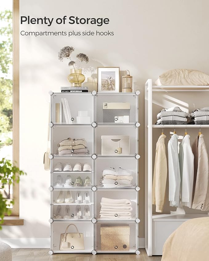 SONGMICS Shoe Rack Organizer, 10-Tier Shoe Storage Cabinet