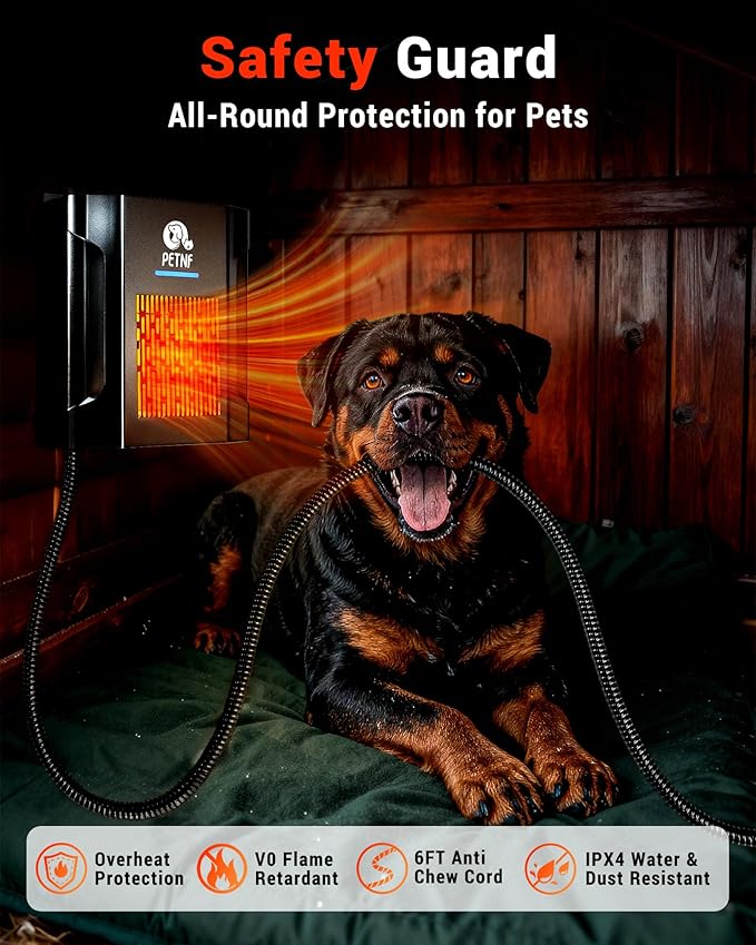 Dog House Heater – 45℉ to 113℉ Thermostat Controlled Pet House Heater