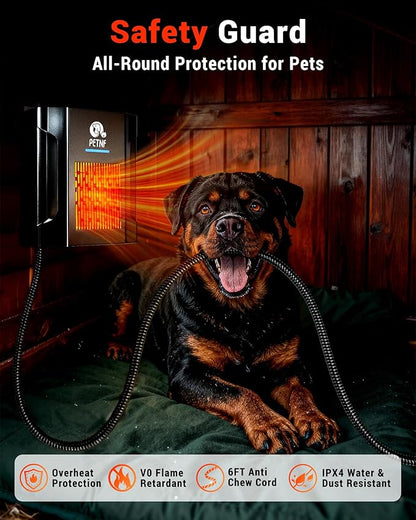 Dog House Heater – 45℉ to 113℉ Thermostat Controlled Pet House Heater