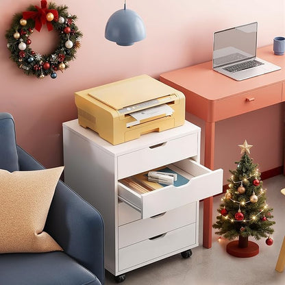 DEVAISE 5-Drawer Chest, Wood Storage File Cabinet