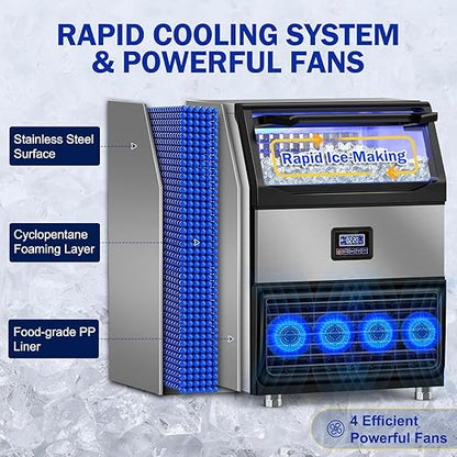 Commercial Ice Maker Machine, 350Lbs/24H