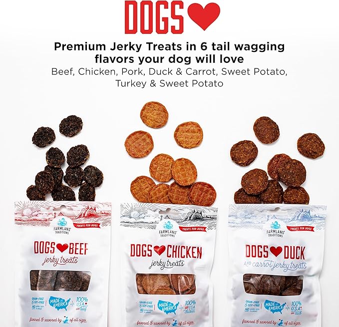 Farmland Traditions New Filler Free Dogs Love Pork Premium Jerky Treats for Dogs (5 oz.)