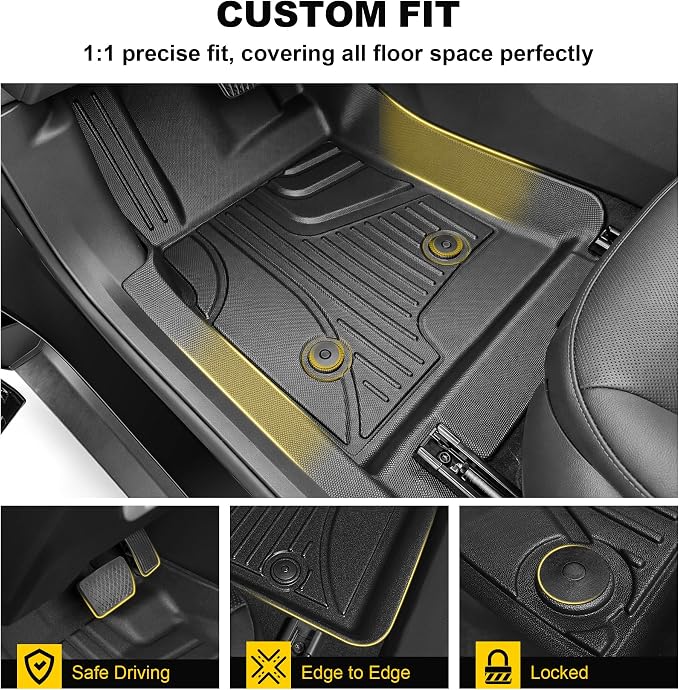Original 2024 2025 2026 Trax Floor Mats & Cargo Liner for Chevy Trax All Models - Custom Fit Trunk Mat - All Weather Car Mats for Chevrolet Trax 2024 2025 2026 Accessories 1st & 2rd Row Mat