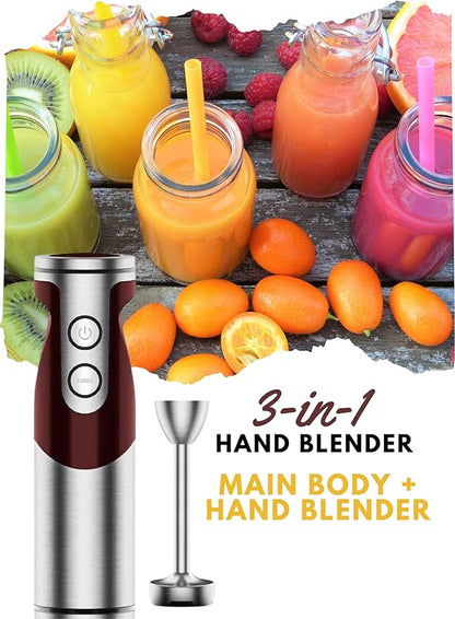 MegaWise Pro Titanium Reinforced 3-in-1 Immersion Corded Hand Blender, Powerful