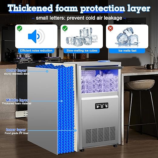 Ice Maker Commercial Ice Maker Machine 150lbs/24H