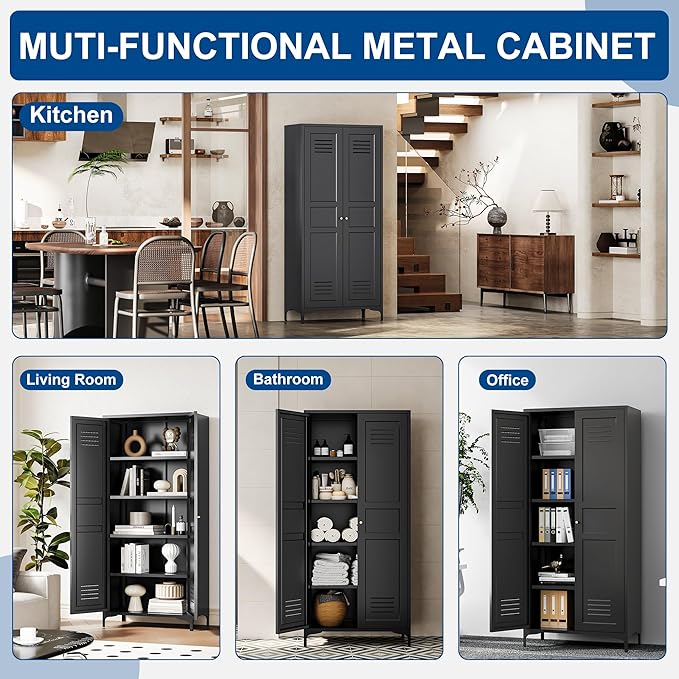 Metal Storage Cabinet-61” Tall Steel File Cabinets