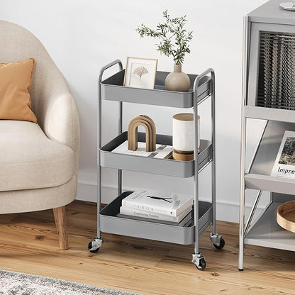 TOOLF 3-Tier Metal Rolling Cart