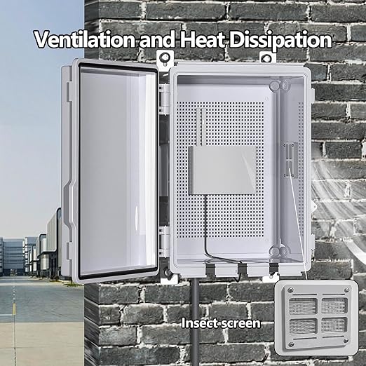 Electrical Junction Box, Ventilated Design, Cable Grommets, Indoor/Outdoor Use