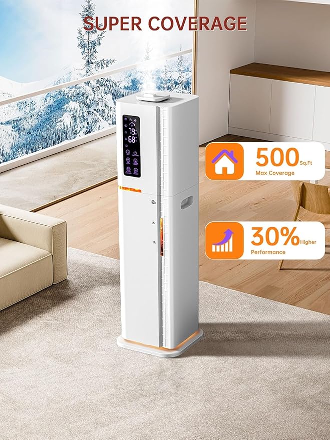 2.64Gal Humidifiers for Bedroom Large Room, Warm and Cool Mist up to 500ft²