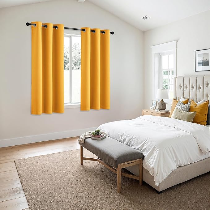 MIULEE Yellow Blackout Curtains