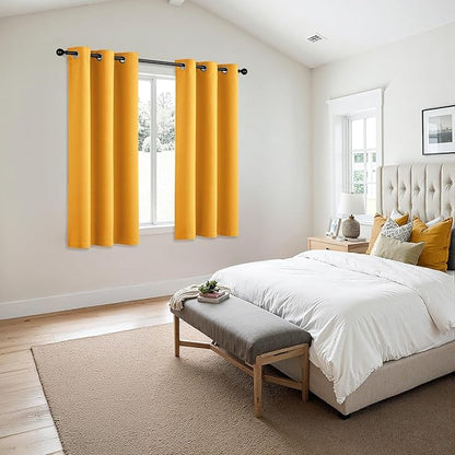 MIULEE Yellow Blackout Curtains
