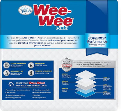 Four Paws Wee-Wee Superior Performance Dog Pee Pads, 100 Count