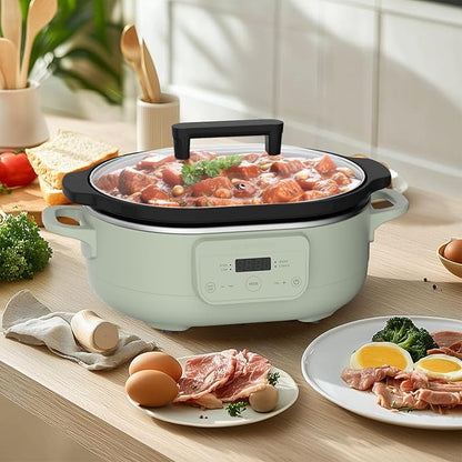 MAGNIFIQUE 6 Quart Programmable Slow Cooker Removable Healthy Nonstick Pot