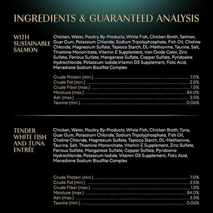 Sheba Perfect Portions Wet Cat Food Pate with Sustainable Salmon and Tender Whitefish & Tuna Entree Variety Pack, 2.6 oz. Twin-Pack Trays (12 Count, 24 Servings) (Pack of 2)