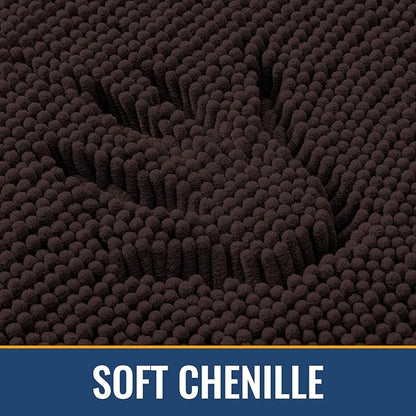 Arotive Bathroom Rugs 36x24, Extra Soft Absorbent Shaggy Chenille Bath Rugs, Machine Washable Rubber Backing Non-Slip Bath Mats for Bathroom Floor Tub and Shower, Home Decor Accessories, Brown