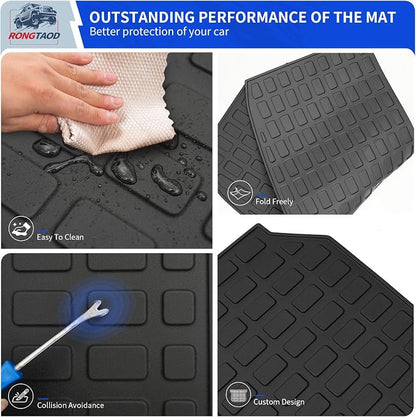 Rongtaod Floor Mats Compatible with 2024 2025 2026 Chevrolet Traverse 8 Seats (NOT for Limited) Sub Trunk Mat Lower Cargo Mat Cargo Liner Back Seat Cover Chevy Traverse Accessories (Set of 10)