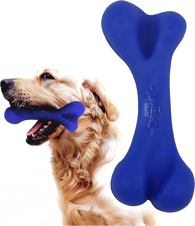Tuff Pupper SuperChewy Tough Dog Bone Toy | Lifetime Replacement | Strong Natural Rubber | Great Dog Fetch Toy | Chew Toys for Dogs | Ultra Durable Chew Toys for Moderate Chewers | Large Breed Tested