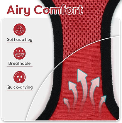 Dooradar Cat Harness and Leash Set, Escape Proof Safe Adjustable Kitten Vest Harnesses for Walking, Easy Control Soft Breathable Mesh Jacket with Reflective Strips for Cats, Red, XS