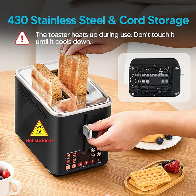 Trisiko® Touch Screen Toaster 2 Slice, Smart Toaster