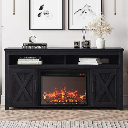 BELLEZE 58" Farmhouse Fireplace TV Stand