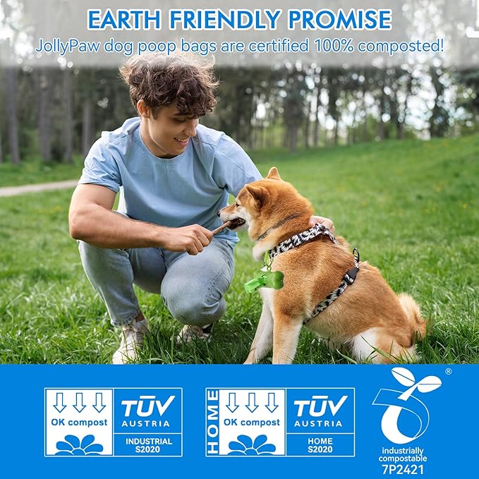 Dog Poop Bags with 1 Count Holder Scented, Leak Proof, Extra Thick and Large Poop Bags for Dogs, 240 Pieces (16 Rolls) 9" x 13" Plant Based for Pet Use