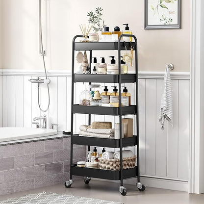 TOOLF 5-Tier Metal Rolling Cart