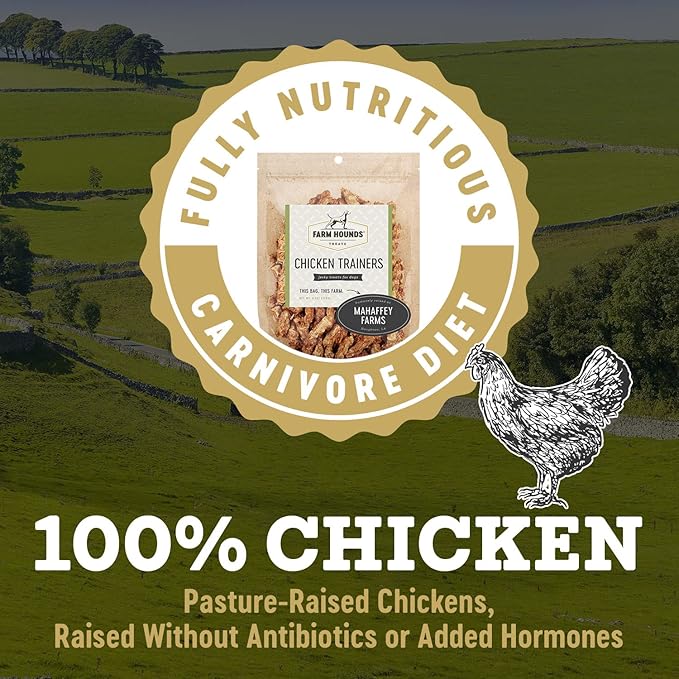 Farm Hounds - Chicken Trainers - Premium Natural Jerky for Dogs - 100% Humanely Raised Chicken - Easy-Break - Great for Training & Treats - No Added Fillers - Made in USA - 4.5oz - 2 Pack