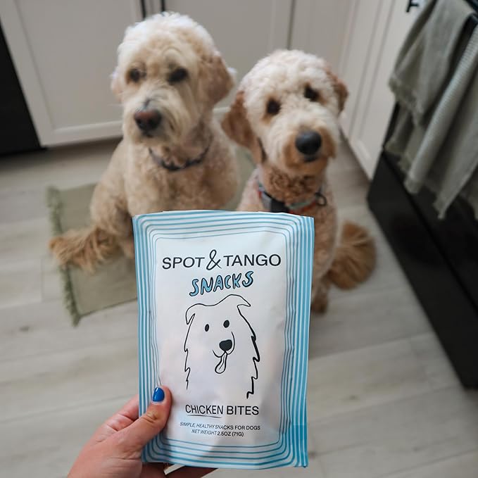 Spot & Tango Chicken Bites Dog Treats - Single Ingredient, 100% Chicken Breast - Freeze-Dried Treats - Grain & Gluten-Free - USA-Made - for Small, Medium, and Large Dogs