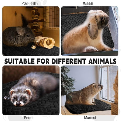 4 Pack Self Heating Cat Pad 16 x 20 Inch Self Warming Cat Bed Non Slip Warm Dog Pad Mat Washable Pet Kennel Crate Bed Mat for Indoor Outdoor Pets(Black,16 x 20 Inch)