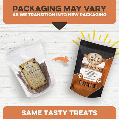 BRUTUS & BARNABY USA Sweet Potato Dog Treats - Grain Free, Cinnamon Pumpkin Crunchy Sticks are Great Tasting, Promotes Positive Dog Gut Health with Natural Anti-Diarrhea Properties,(2lb Bag)