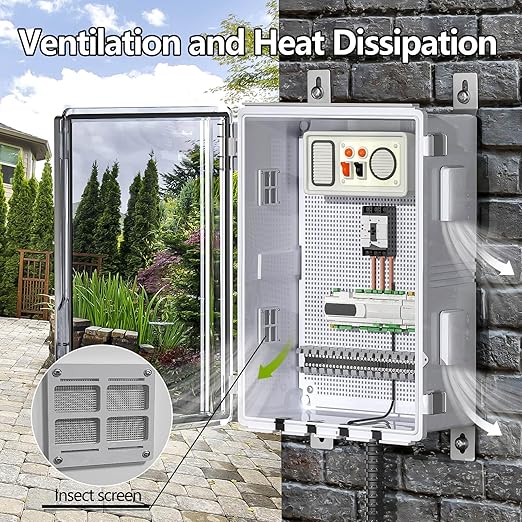ABS Electrical Junction Box, Ventilated Design, Cable Grommets, IP65 Waterproof