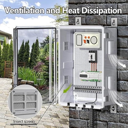 ABS Electrical Junction Box, Ventilated Design, Cable Grommets, IP65 Waterproof