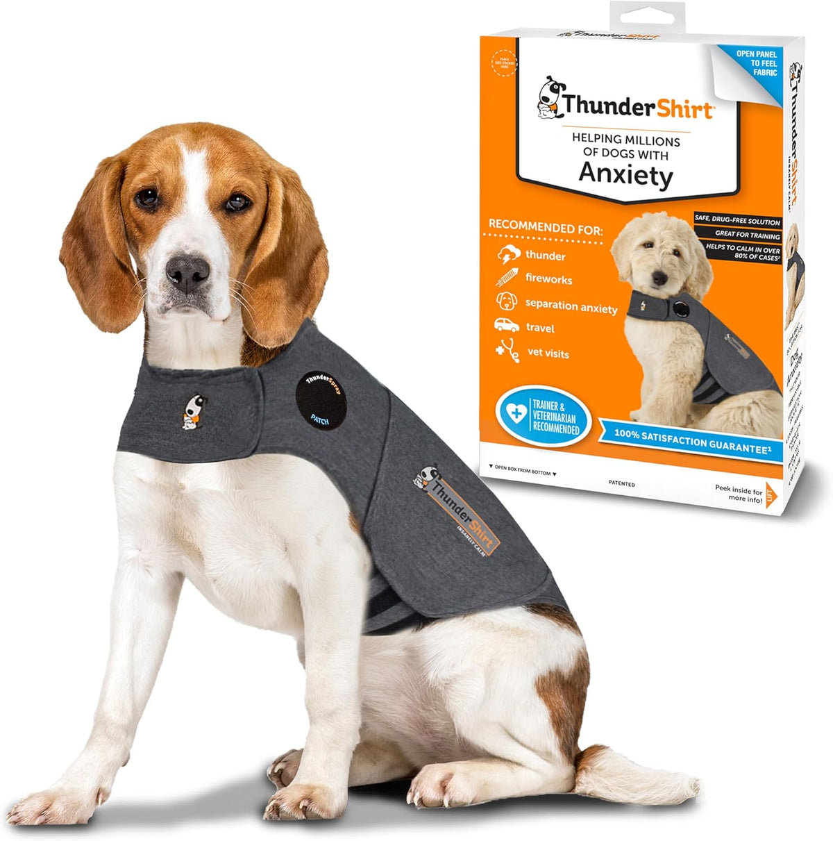 ThunderShirt for Dogs, Medium, Heather Gray Classic - Dog Anxiety Relief Calming Vest