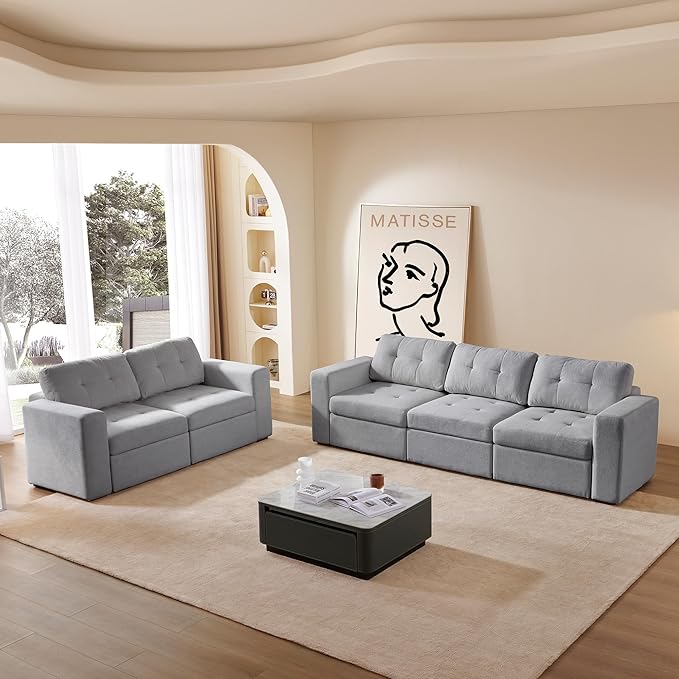 ORRD Single Seat Module for Modular Sectional Sofa Couch, Modular Sofa Middle Module with Storage Accent Armless Chair for Modular Sectional Sofa Couch
