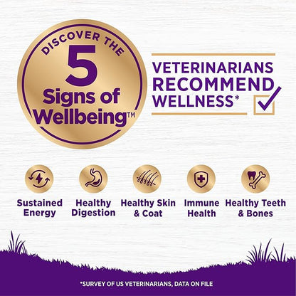 Wellness Complete Health Dry Dog Food with Grains, Natural Ingredients, Made in USA with Real Meat, All Breeds for Adult Dogs (Chicken & Oatmeal, 15-Pound Bag)