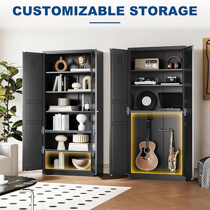 Metal Storage Cabinet-71” Tall Steel File Cabinets