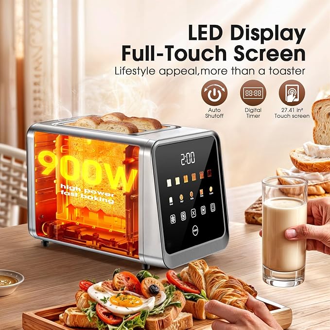 Touch Screen Toaster 2 Slice, Smart Digital