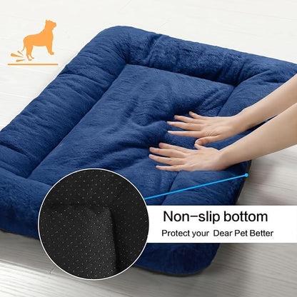 Dog Crate Pad Washable Dog Bed for Crate Medium Cozy Mat 36-Inch Navy Blue | Ultra Soft Kennel Pad,Anti-Slip Bottom,Fits for Most Metal Crates,Comfortable Sleeping Pet Mat