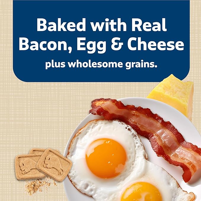 Blue Buffalo Health Bars Natural Crunchy Dog Treats TOGO Mini Biscuits Bacon Egg & Cheese