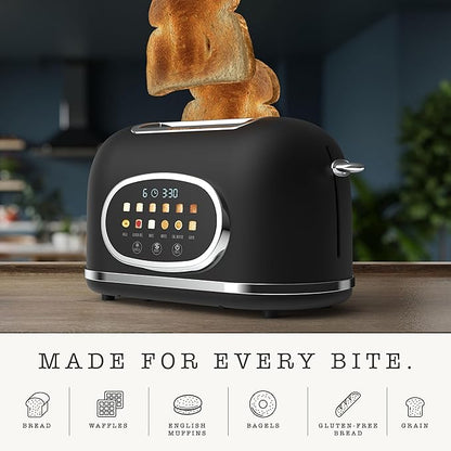 Rae Dunn Retro Digital Electric Toaster, 2 Slice Stainless Steel Toaster