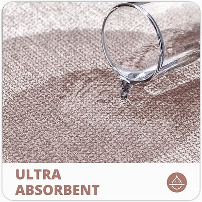 Bosap Toilet Rugs U Shaped Bathroom Rug,Machine Washable Non Slip Quick Dry Super Absorbent Ultra Thin Toilet Mats for Bathroom Toilet.Beige,1'8"x2'(20x24inch)