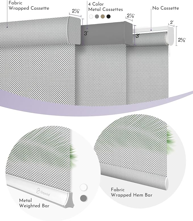 Graywind Motorized Solar Shades Light Filtering Mesh Shade Compatible