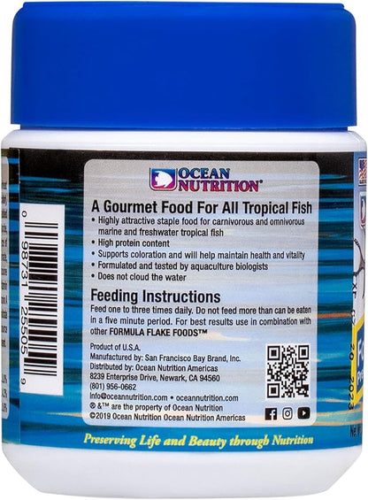 Ocean Nutrition Formula One Flake Fish Food - Natural Ingredient Fish Food Flakes for All Saltwater Tropical Fish - Supports Health & Coloration, Does Not Cloud Water, Made in USA, 1.2 oz (34 g)