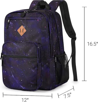 ZORFIN 26L Backpack for College, and Travel: Water Resistant Bookbag - Night Sky